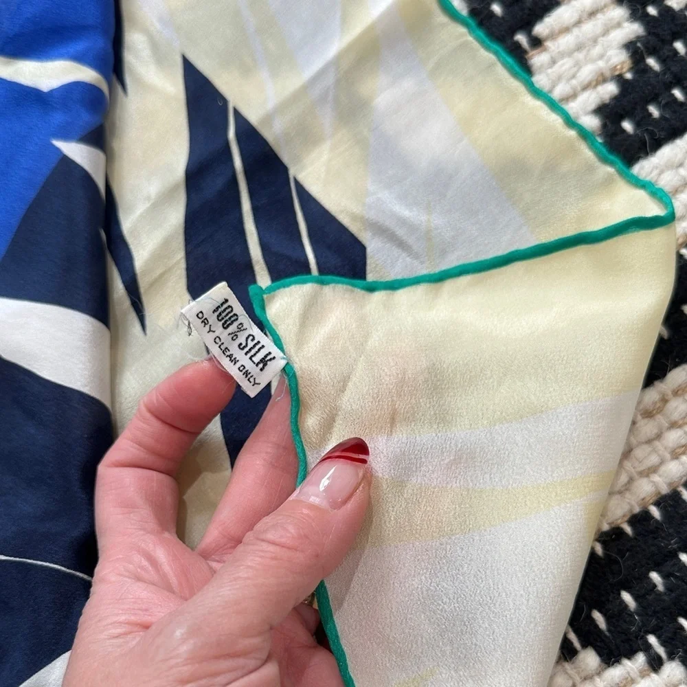 Loredano tropical Blue and Green Women's Scarf silk